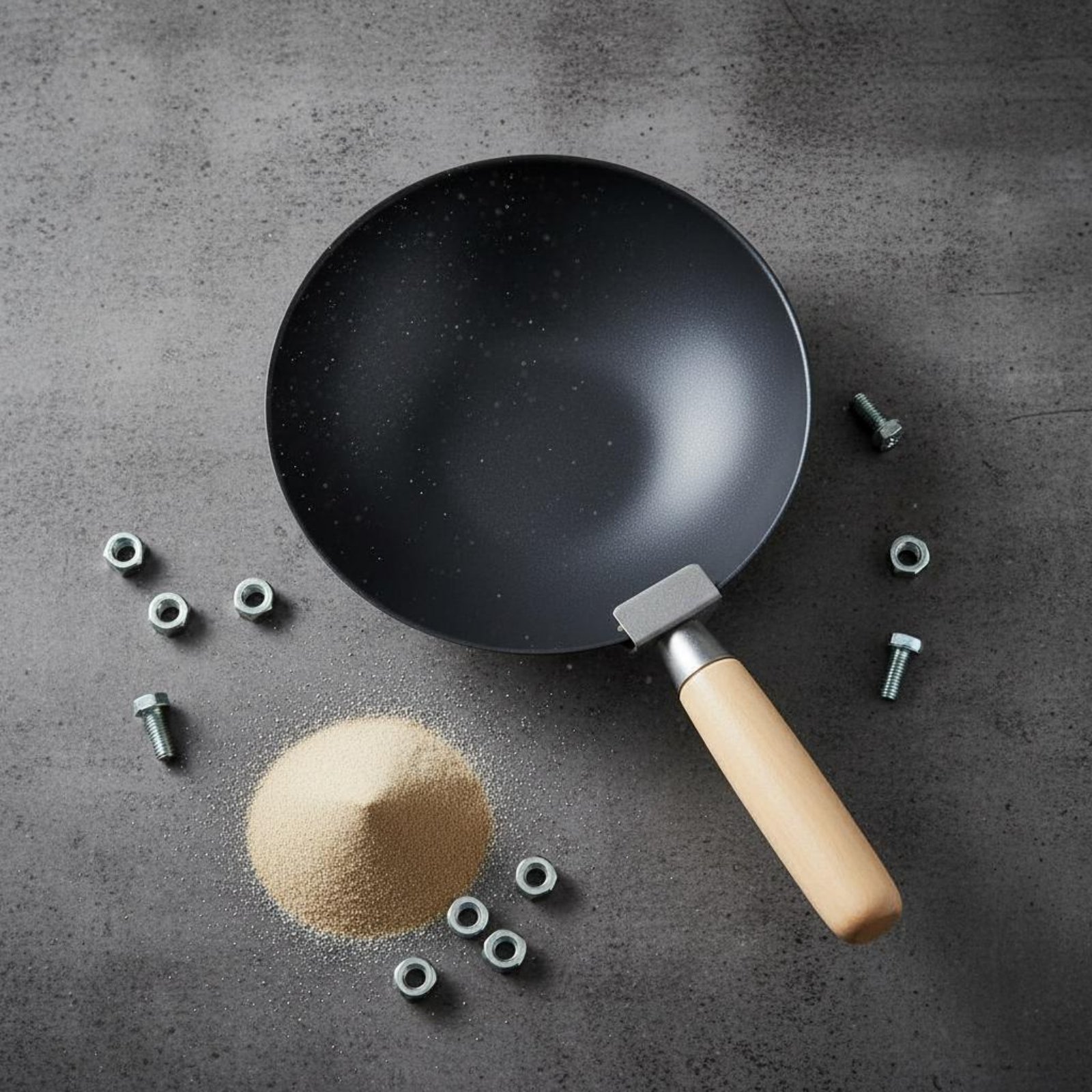 Wok Carbon Steel - Износостойкий ручной черпак для смешивания цемента,